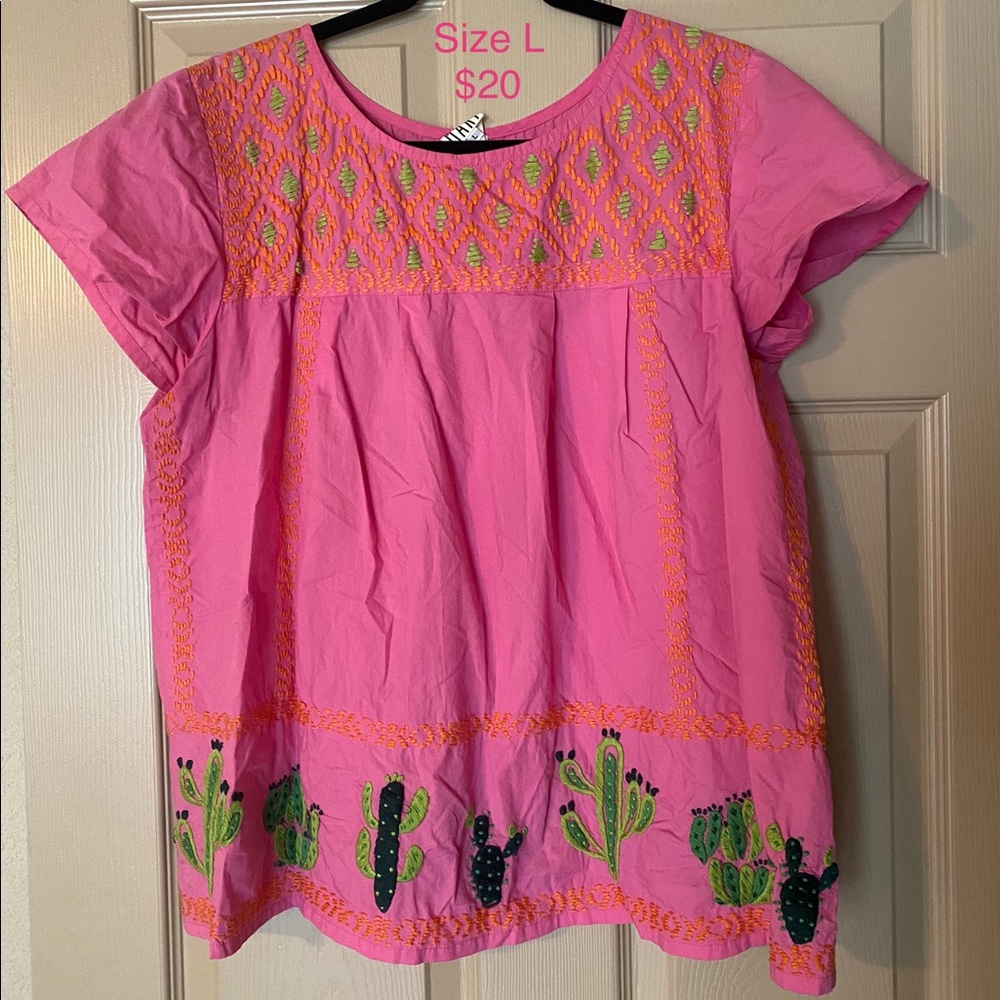 Sister Mary Pink Cactus Blouse
